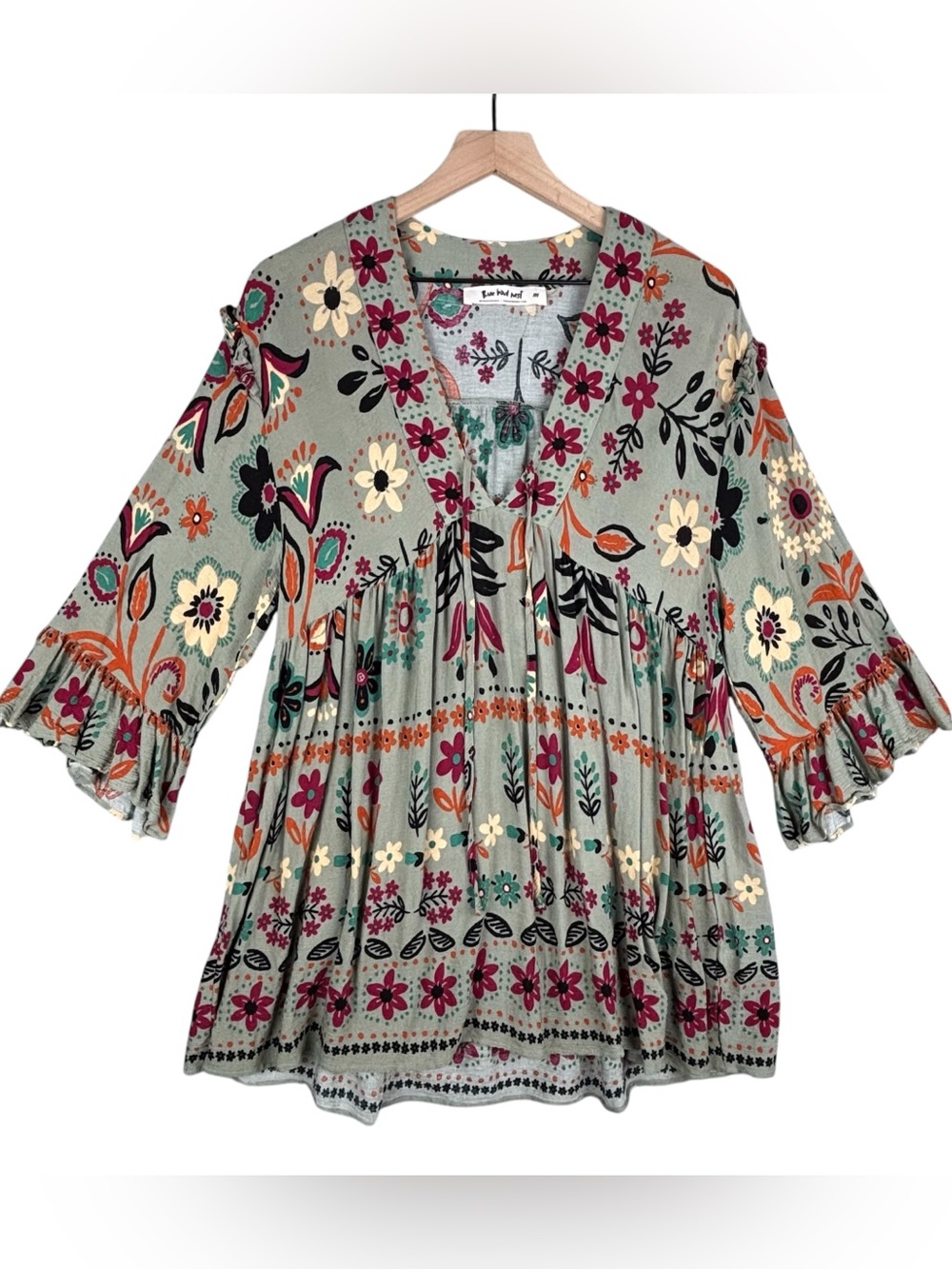 Three Bird Nest Top Women Medium Leona Floral Tunic